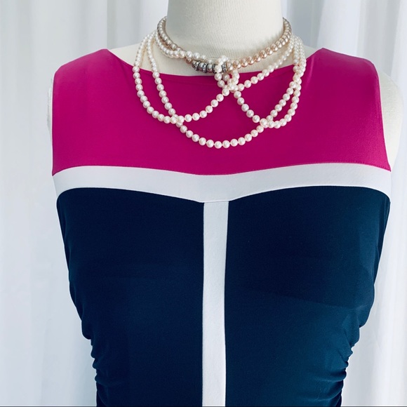 Lauren Ralph Lauren Color Block Sleeveless Dress 8 - Picture 2 of 11